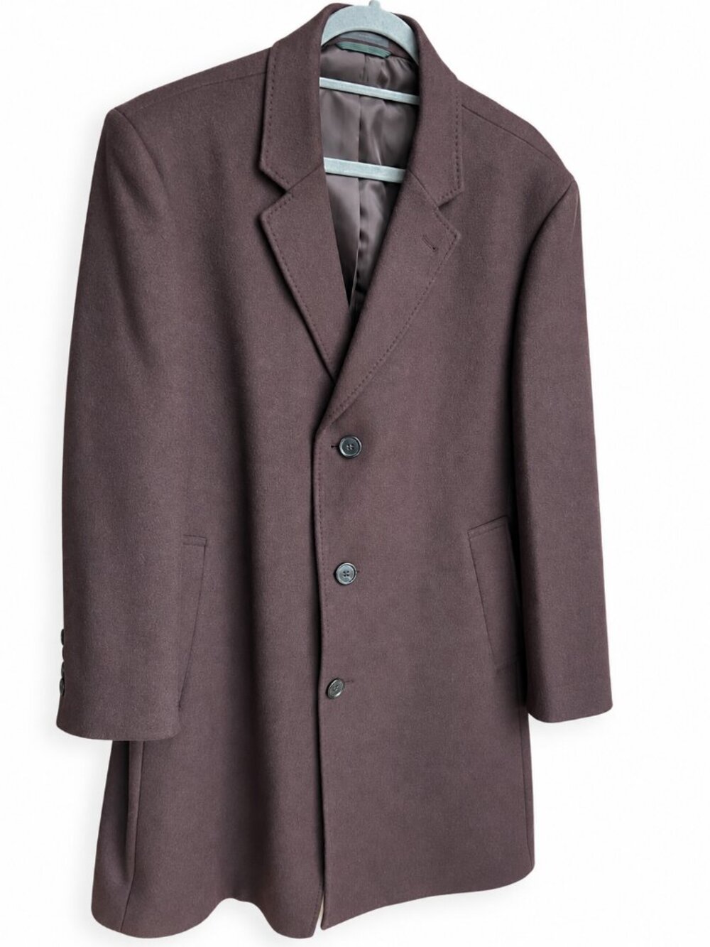 Lauren Ralph Lauren Brown Wool Cashmere Overcoat Italian Fabric 44S